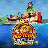 Big Bass Hold & Spinner Megawaysメイン画面 - 6x6リール、147,456ウェイズの釣りアドベンチャースロット
