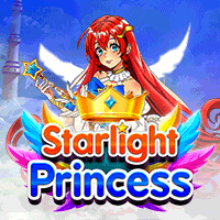 Starlight Princessメイン画面 - 6x4リール、プリンセスと天空の宝石が特徴の幻想的スロット