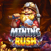 "Mining Rushメイン画面 - 7x7グリッド、マインレベルアップが特徴の地下採掘テーマクラスターペイスロット"