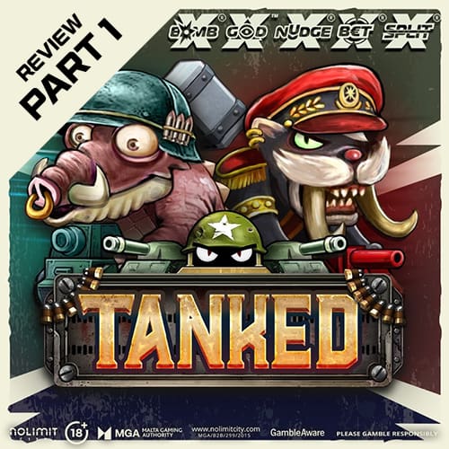 Tanked - Tank battle slot with expanding reels 6x6 to 9x9 featuring 4 warlords and 25000x max win potential
