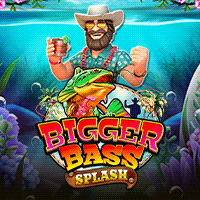 Bigger Bass Splashメイン画面 - 5x4リール、釣り人とモディファイアが特徴のフィッシングスロット