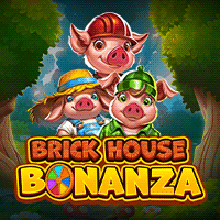 Brick House Bonanzaメイン画面 - 5x3リール、三匹の子ブタと進化する家が特徴の243ウェイズスロット
