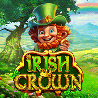 Irish Crownメイン画面 - 5x3リール、クラウンとレプラコーンが特徴のアイリッシュテーマスロット