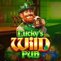 Lucky's Wild Pubメイン画面 - 5x3リール、3色コインとポットリスピンが特徴のパブテーマスロット