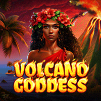 Volcano Goddessメイン画面 - 5x3リール、火山女神と4種のジャックポットが特徴の神話スロット